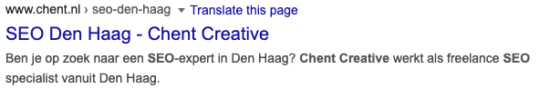 Voorbeeld van een meta beschrijving